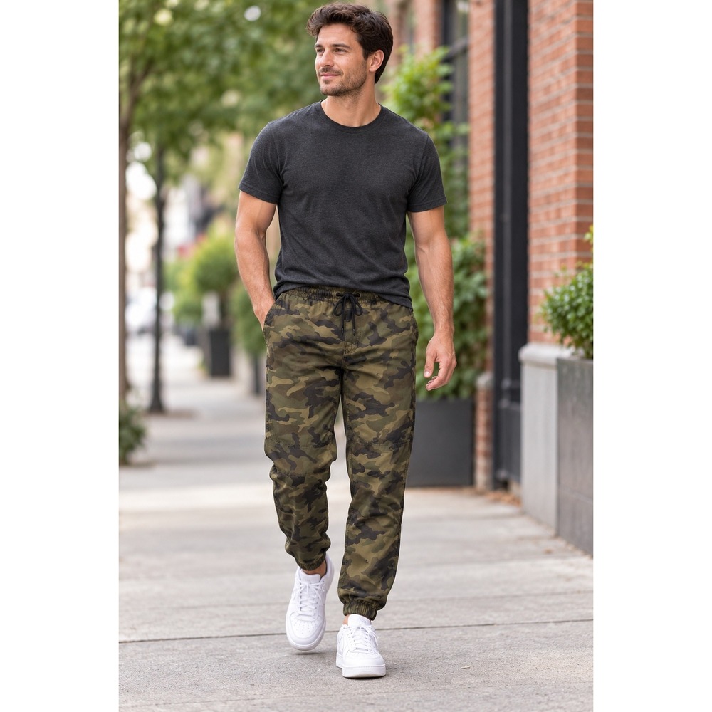 American Eagle Next Level Flex Camo Joggers Mens Medium Green Camouflage Pants